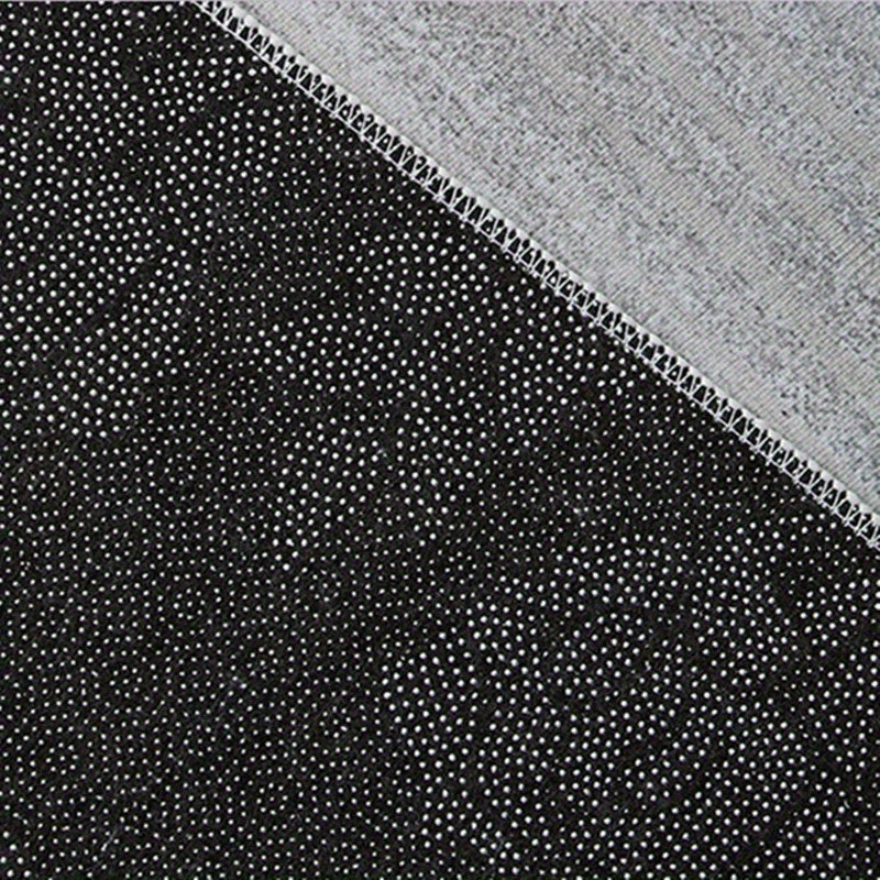 HighPeak Black Basketball Court Rug featuring dotted court lines pattern with grey backing, non-slip sports-themed floor decor