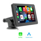 HighPeak DriveX Pro 7-inch touchscreen display with CarPlay interface mounted on adjustable car dashboard stand