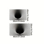 HighPeak Gravity Vortex 3D Illusion Mat shown in two sizes - black and white optical illusion design creating spiral vortex effect