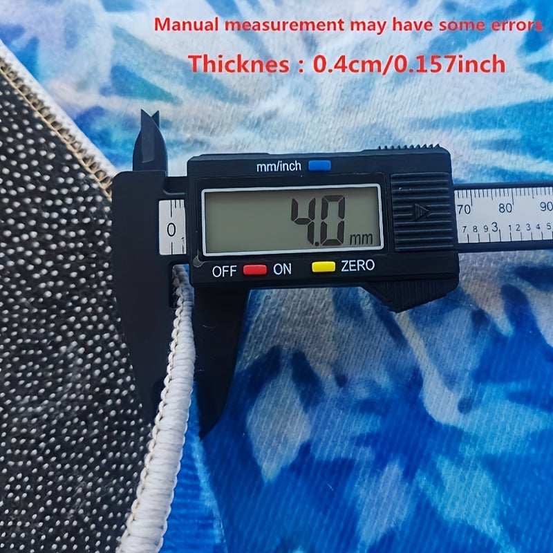 HighPeak Monkey See Monkey Rug in plush fabric with 3D face design - 0.4cm thick with non-slip backing and blue pattern