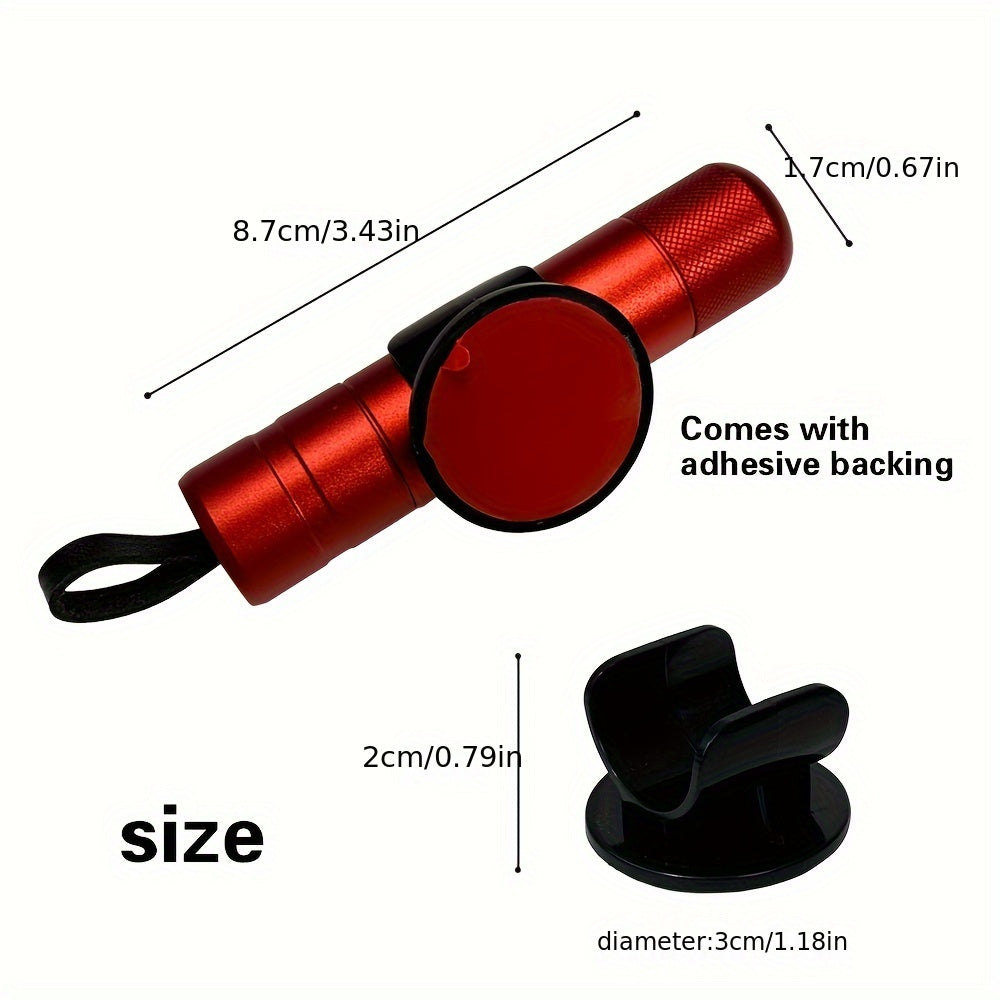 HighPeak SafeStrike emergency car escape tool in red aluminum with mounting bracket and dimensions shown - safety gear demo