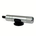 HighPeak SafeStrike emergency car escape tool in silver aluminum with spring-loaded tip and black mounting base