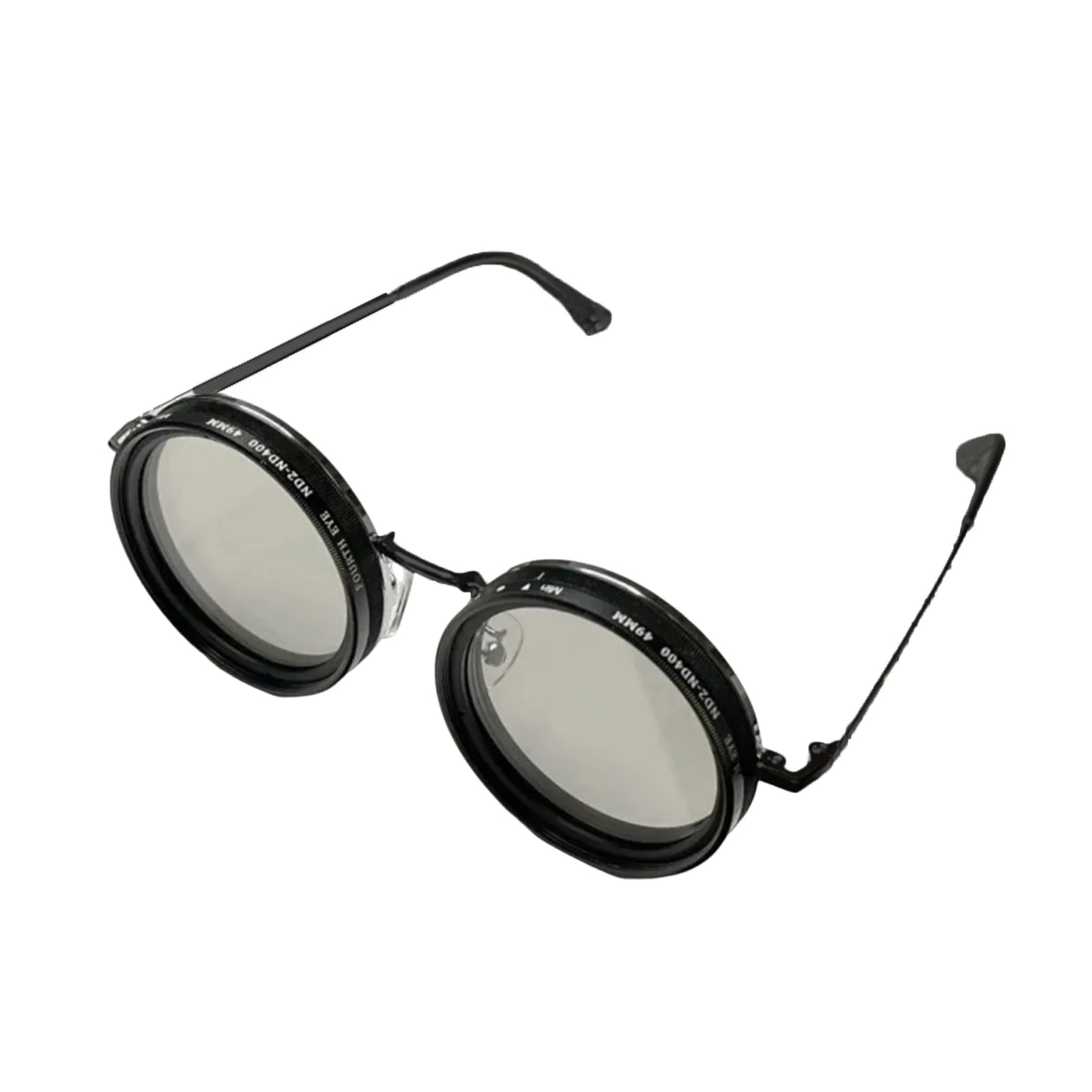 HighPeak ShiftLens sunglasses with round black frames and adjustable 9-in-1 lens system on white background