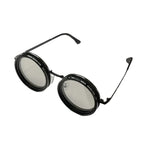 HighPeak ShiftLens sunglasses with round black frames and adjustable 9-in-1 lens system on white background