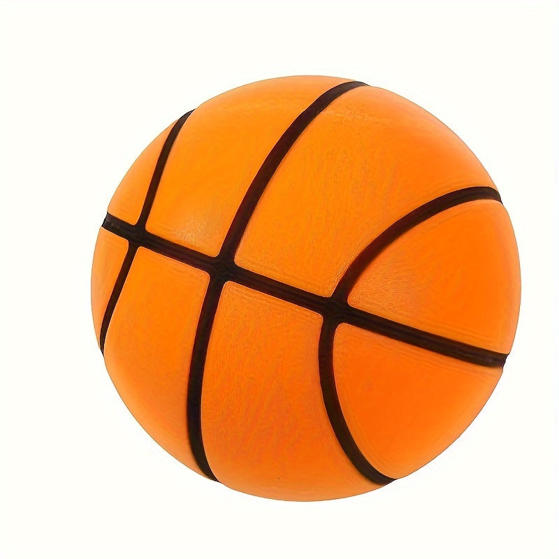 HighPeak Silent Basketball in classic orange with black stripes - noise-reducing indoor sports ball on white background