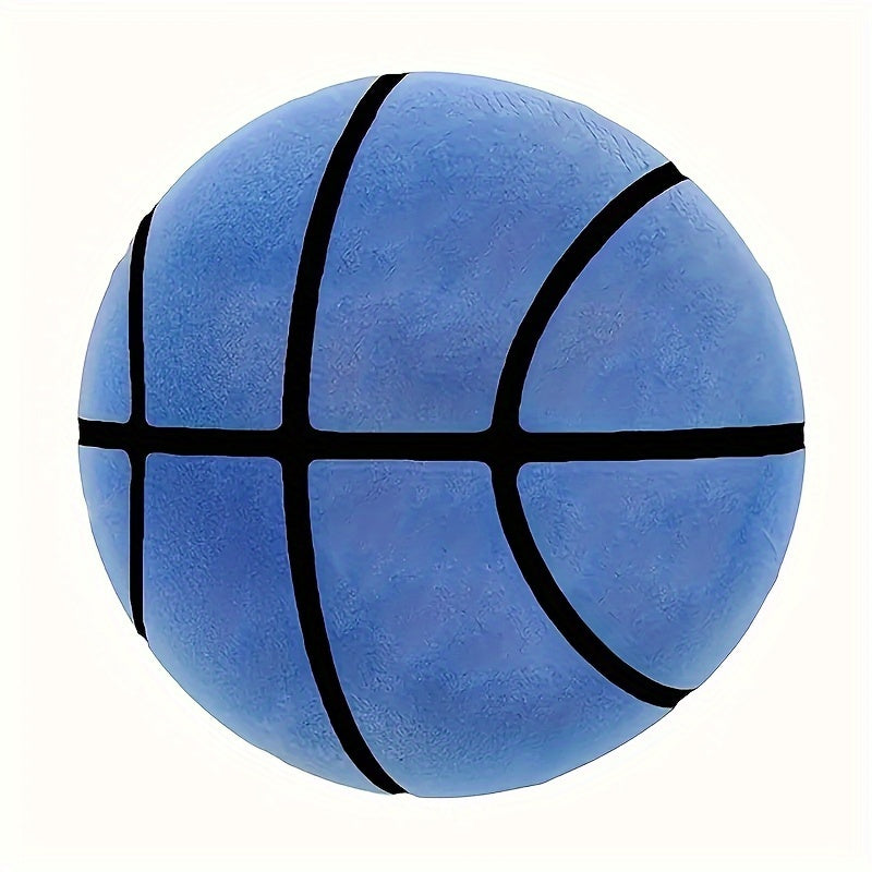 HighPeak Silent Basketball in vibrant blue with classic black seams - soft-touch TPU material for noise-free indoor play