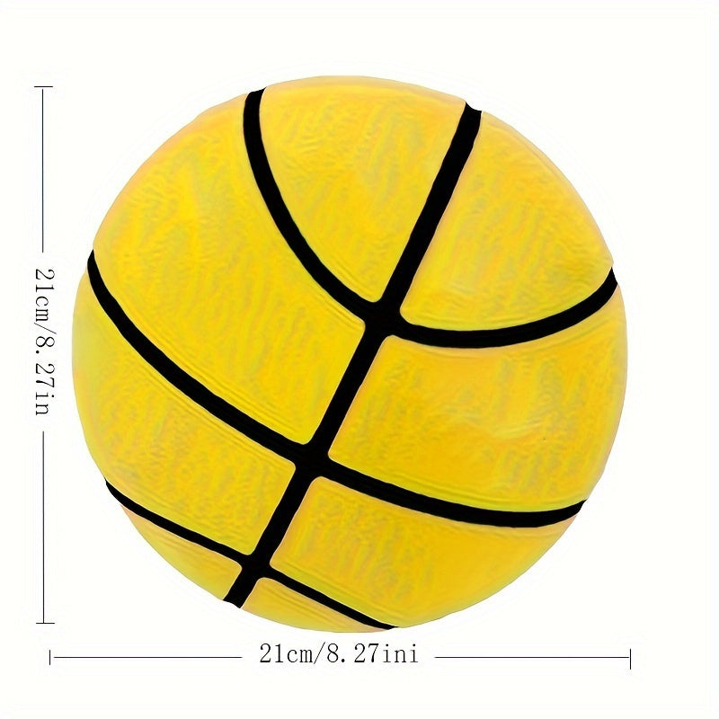 HighPeak Silent Basketball in vibrant yellow with black seams - noise-reducing indoor basketball with size dimensions