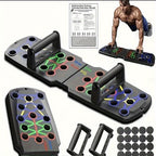 SolidPush™ - Push-Up Board with color-coded positions, ergonomic handles, and foldable design for upper body workouts at home by HighPeak.