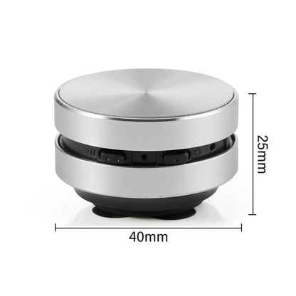 HighPeak SonicPulse bone conduction speaker in silver metallic finish, compact circular design with black accent strip