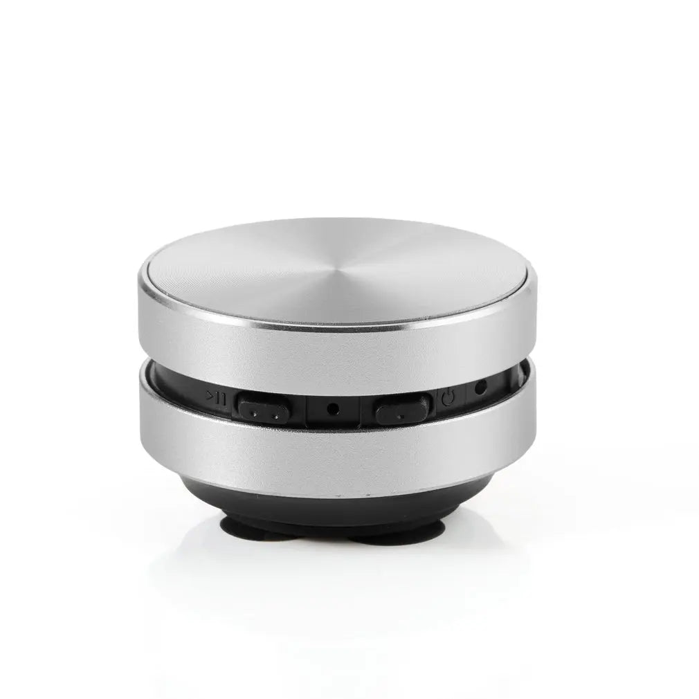 HighPeak SonicPulse bone conduction speaker in silver metallic finish with black accent ring on white background