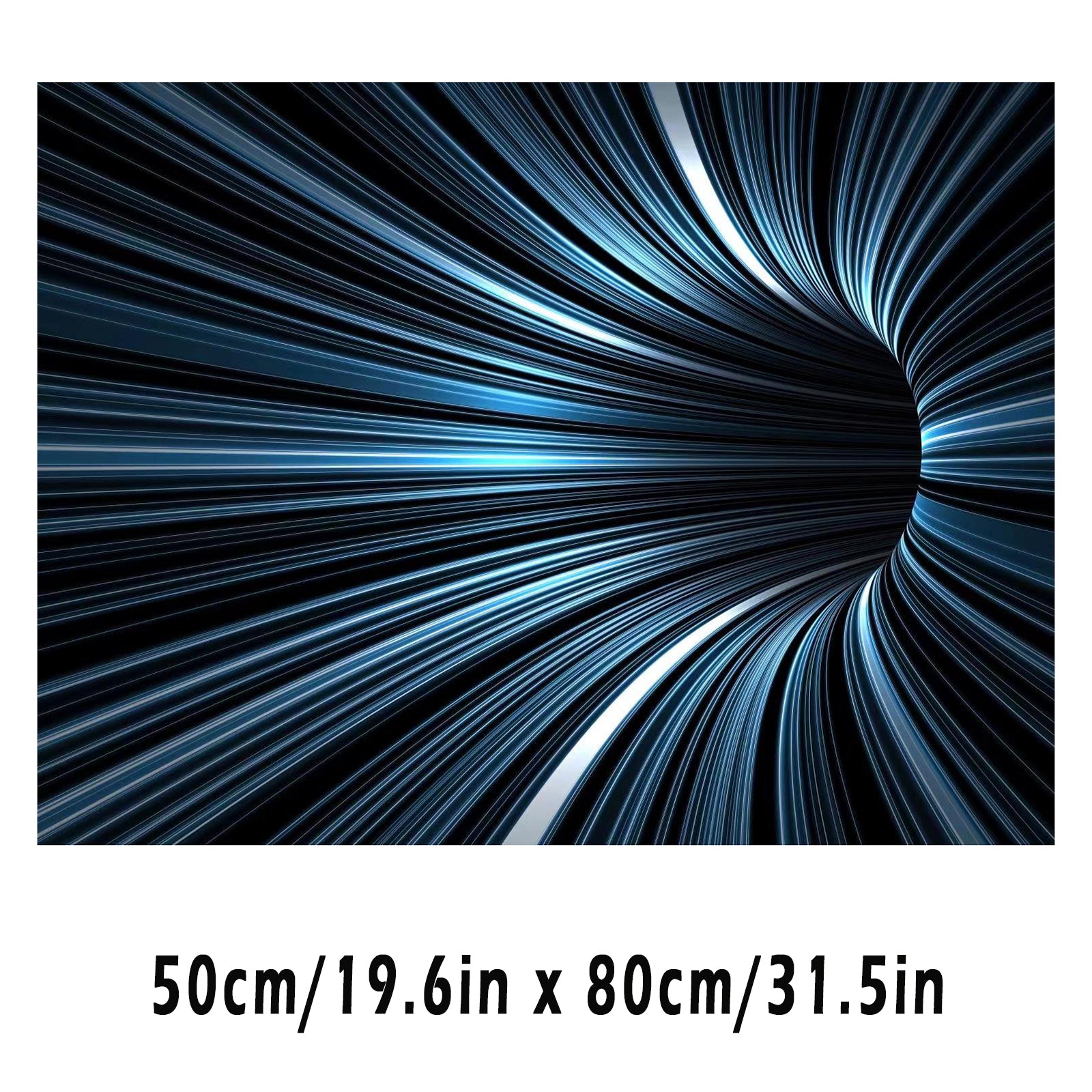 HighPeak VoidVortex 3D illusion rug featuring blue-black spiral design creating optical depth effect for modern home decor