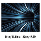 HighPeak VoidVortex 3D illusion rug featuring swirling blue and black vortex pattern creating dramatic optical depth effect