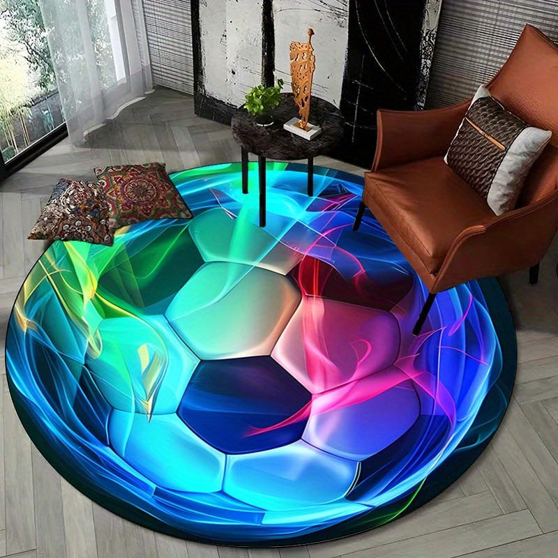 HighPeak VortexKick™ Round Soccer Rug Living Room