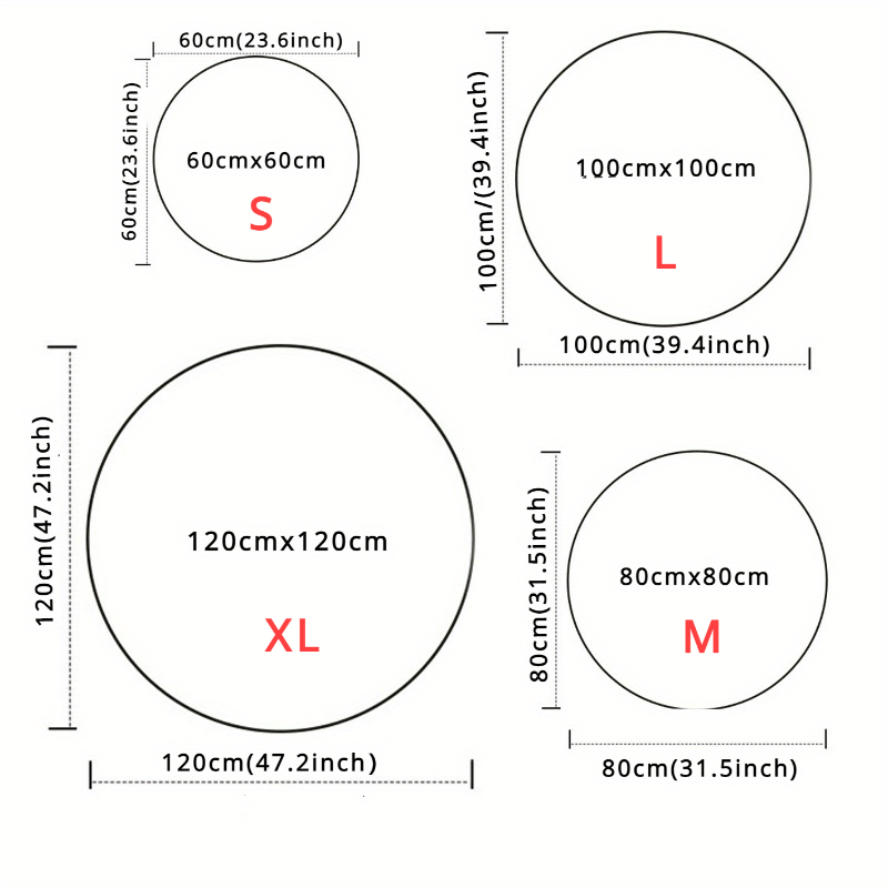 HighPeak VortexKick™ Round Soccer Rug Sizes