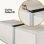 Kitchen Gap Guard silicone counter gap cover being cut to size with scissors - stove counter gap protection demonstration