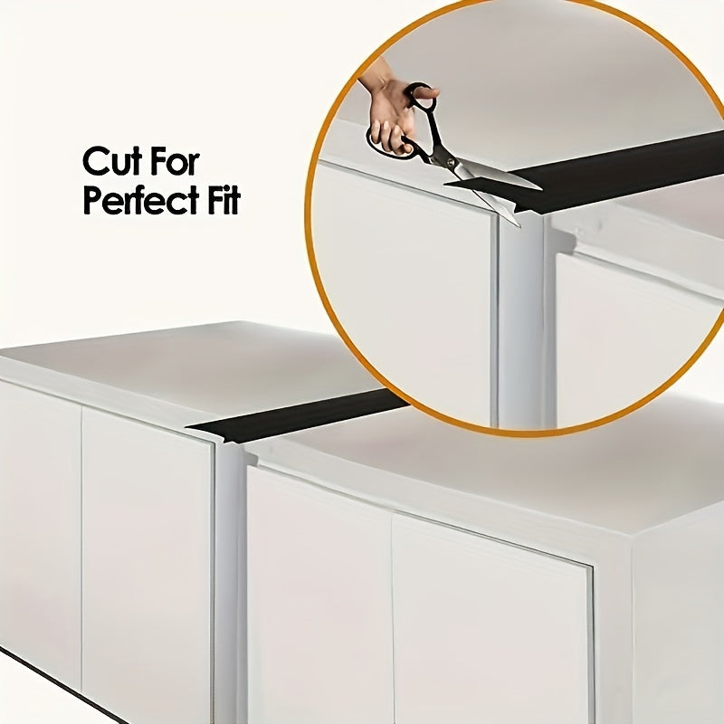 Kitchen Gap Guard silicone counter gap cover being cut to size with scissors - stove counter gap protection demonstration