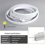 LED Lights Flex Edition white silicone strip with flexible neon glow design and connector for RGB color customization