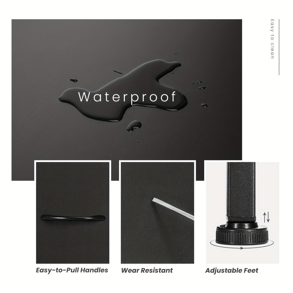 Modern HighPeak TV Stand & Dresser with waterproof surface, adjustable feet, and black handles showcasing durability features