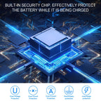 P5 ChargeDock security chip with blue circuit paths and protective charging features - wireless gaming controller charger