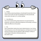 Product care instructions for Gravity Vortex 3D Illusion Mat showing folding, color, and size details