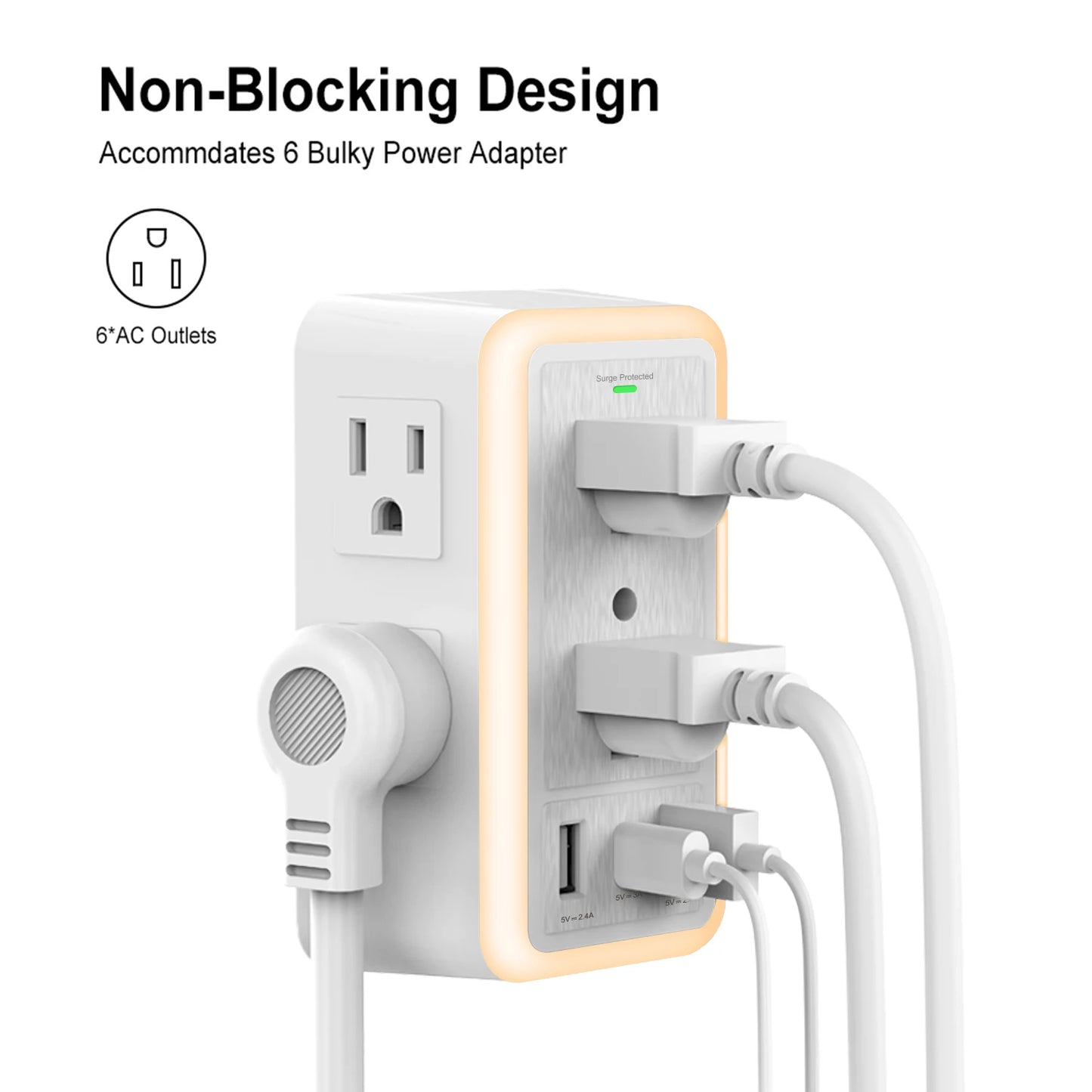 USB Wall Charger with Light