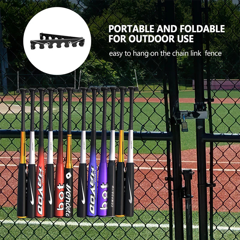 Bat Rack Full HighPeak Baseball Bat Rack - Foldable 12-Bat Storage Holder