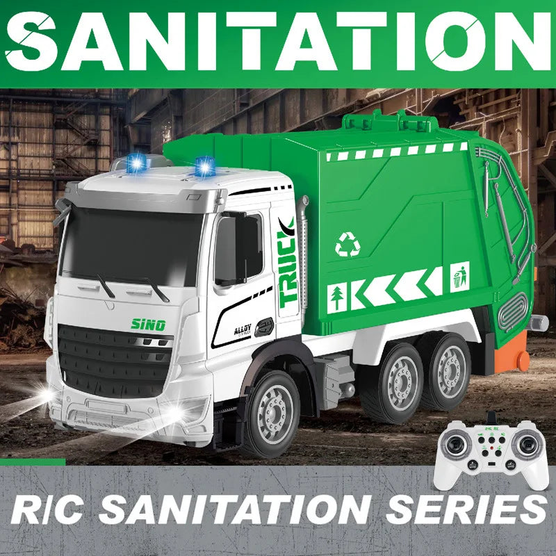 Remote Control Garbage HighPeak Remote Control Garbage Truck – 1:12 Alloy RC Toy for Kids