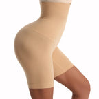 HighPeak High Waist Compression Shorts in nude with butt-lifting panels and seamless no-roll design for all-day comfort