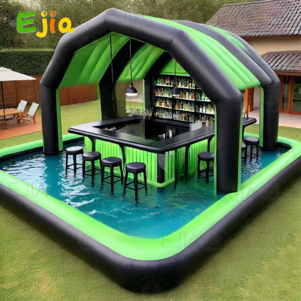 Pool Inflatable Box HighPeak Inflatable Pool Bar 20x20ft Backyard Party Blow Up Pub