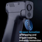 HighPeak RecoilMouse black gun-style gaming mouse trigger grip showing weapon sensation feature for FPS control