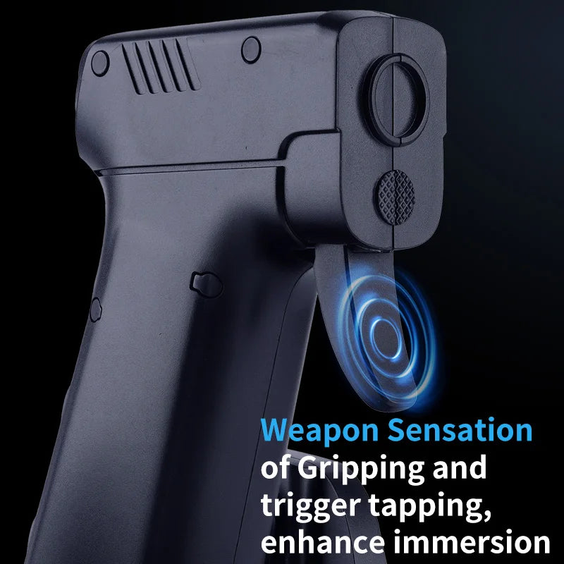 HighPeak RecoilMouse black gun-style gaming mouse trigger grip showing weapon sensation feature for FPS control