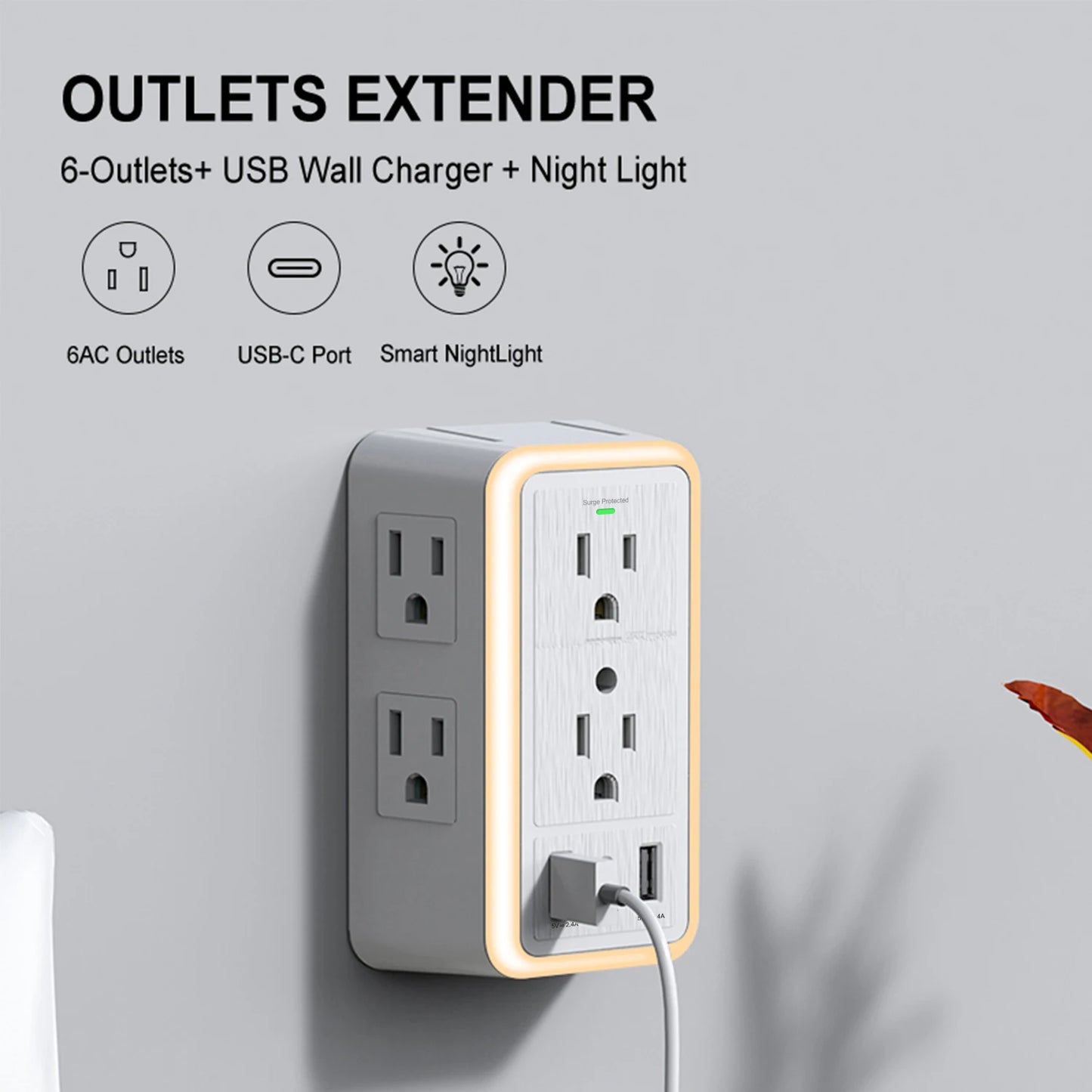 USB Wall Charger with Light