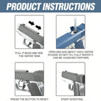 HighPeak Dual Water Pistols Set gray blasters with easy-fill tanks and shooting instructions for backyard water fights