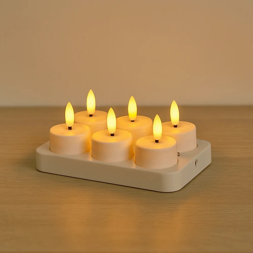 Flameless Tea Light Candles (12-Pack) – LED Votive With Timer (6h On / 18h Off), Battery Operated, Flickering Warm White, Safe For Weddings, Home & Holiday Decor