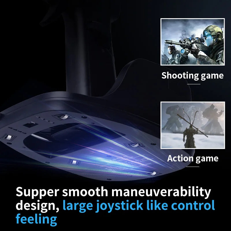 HighPeak RecoilMouse close-up showing large joystick-like control and smooth maneuverability design for FPS gaming.