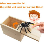 HighPeak Wooden Spider Prank Box with realistic spring-loaded spider jumping out when lid is opened, perfect for pranks and gifts