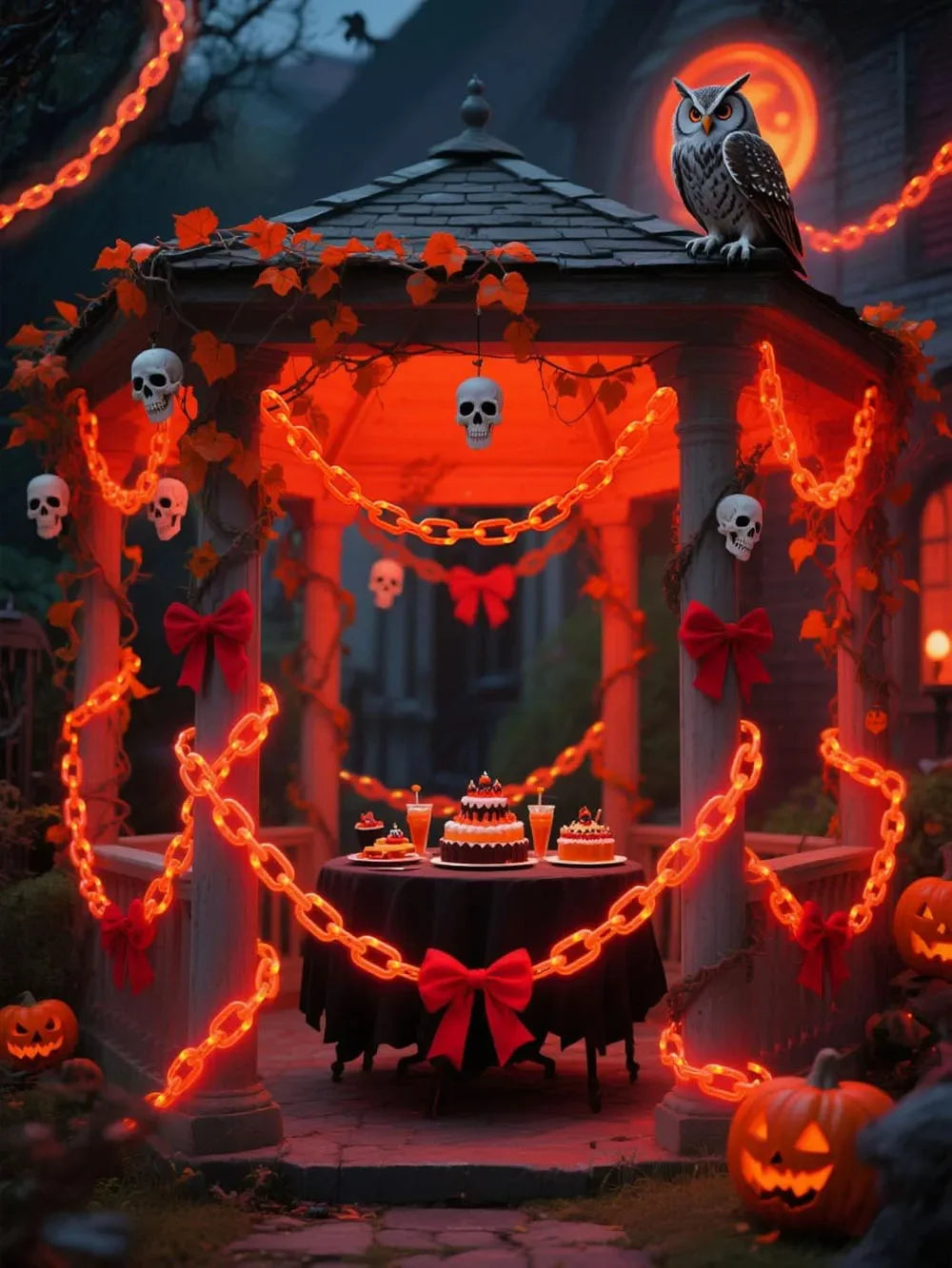 Holween Chain HighPeak Halloween Light Up Chains with 8 Glow Modes for Outdoor Decor