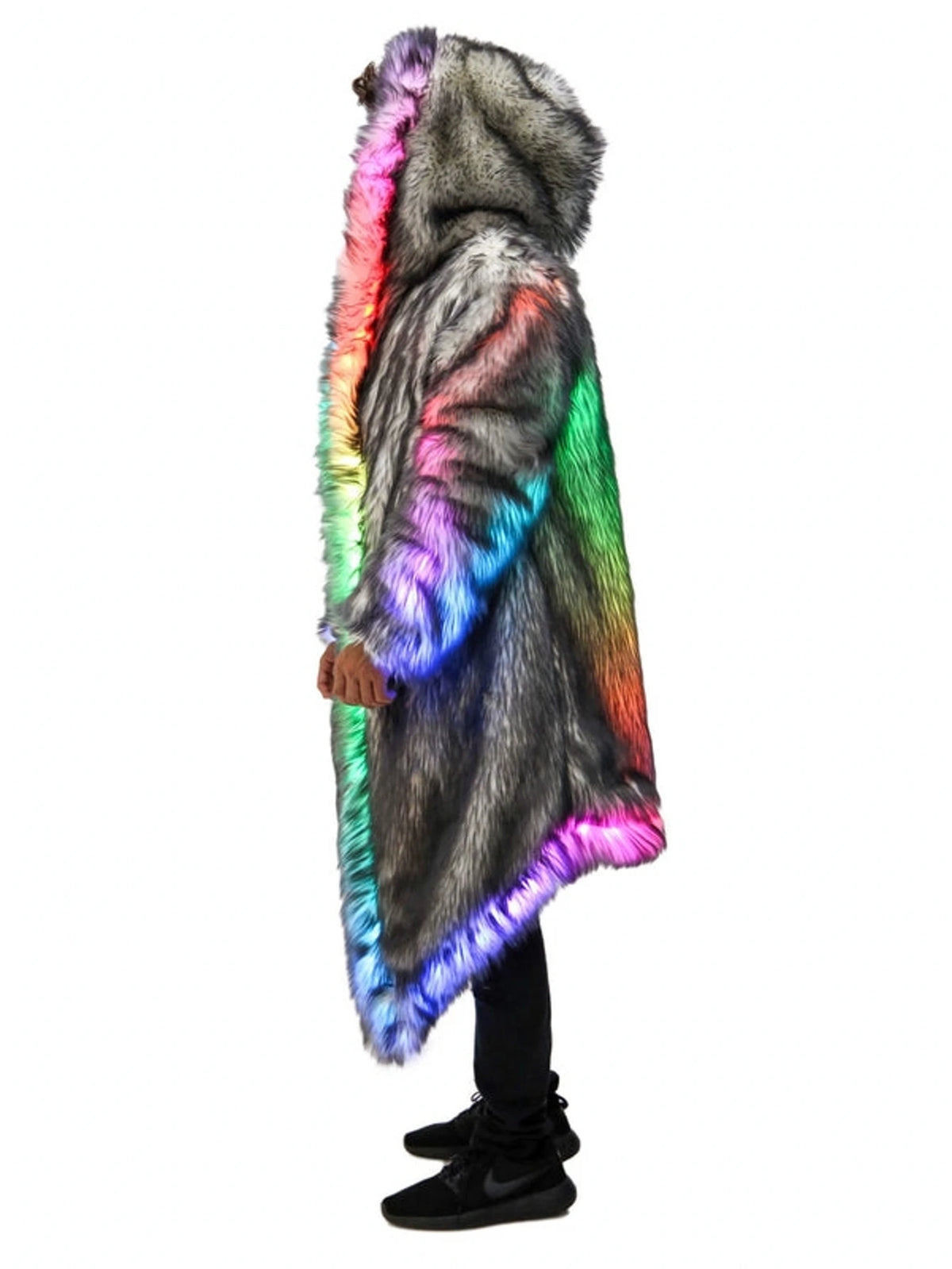 HighPeak LED Faux Fur Coat Hooded Light Up Festival Rave Jacket highpeak-led-faux-fur-coat-hooded-light-up-festival-rave-jacket