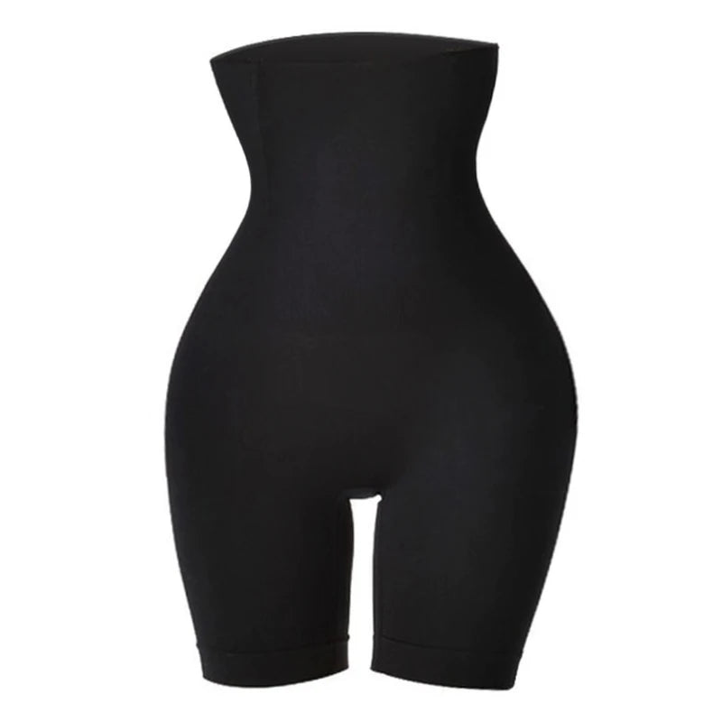 HighPeak High Waist Compression Shorts in black, seamless with 360° waist compression and butt-lifting design for smooth curves.