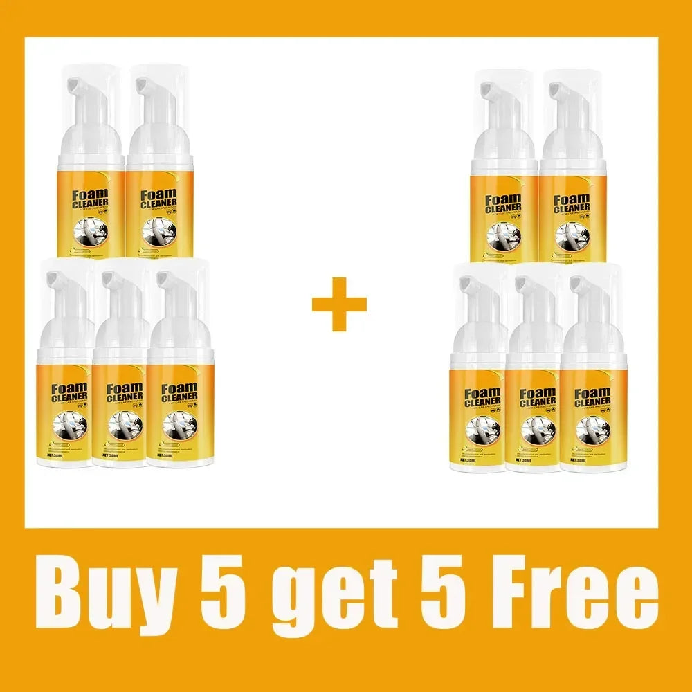 HighPeak FoamBlitz Cleaner 10-pack with foaming spray bottles in yellow label for multi-surface cleaning promotion