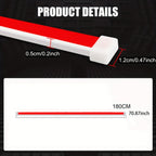 StrikeLine LED hood light strip dimensions showing 180cm length with red illumination and white housing - automotive accent lighting