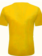 The Bruh Tee in vibrant yellow, featuring a unisex crew neck design and seamless 3D effect pattern - casual streetwear style