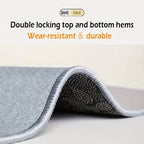 VoidVortex 3D Illusion Rug with double-locked hems and wear-resistant edges showcasing durable gray fabric construction