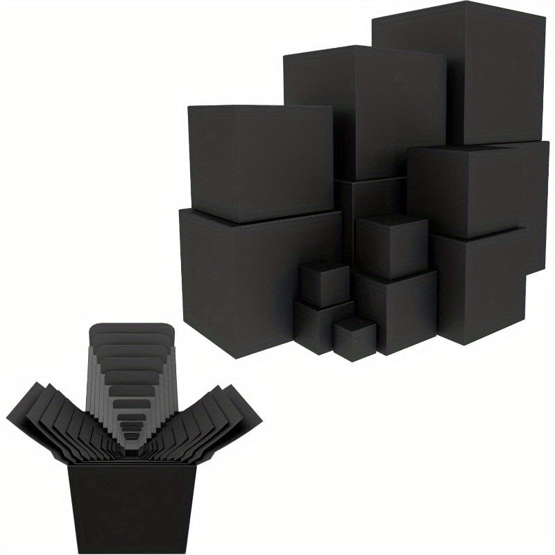 HighPeak Prank Gift Box Set (13 Boxes) with sleek black matte nesting boxes for the ultimate surprise and reusable prank gift experience