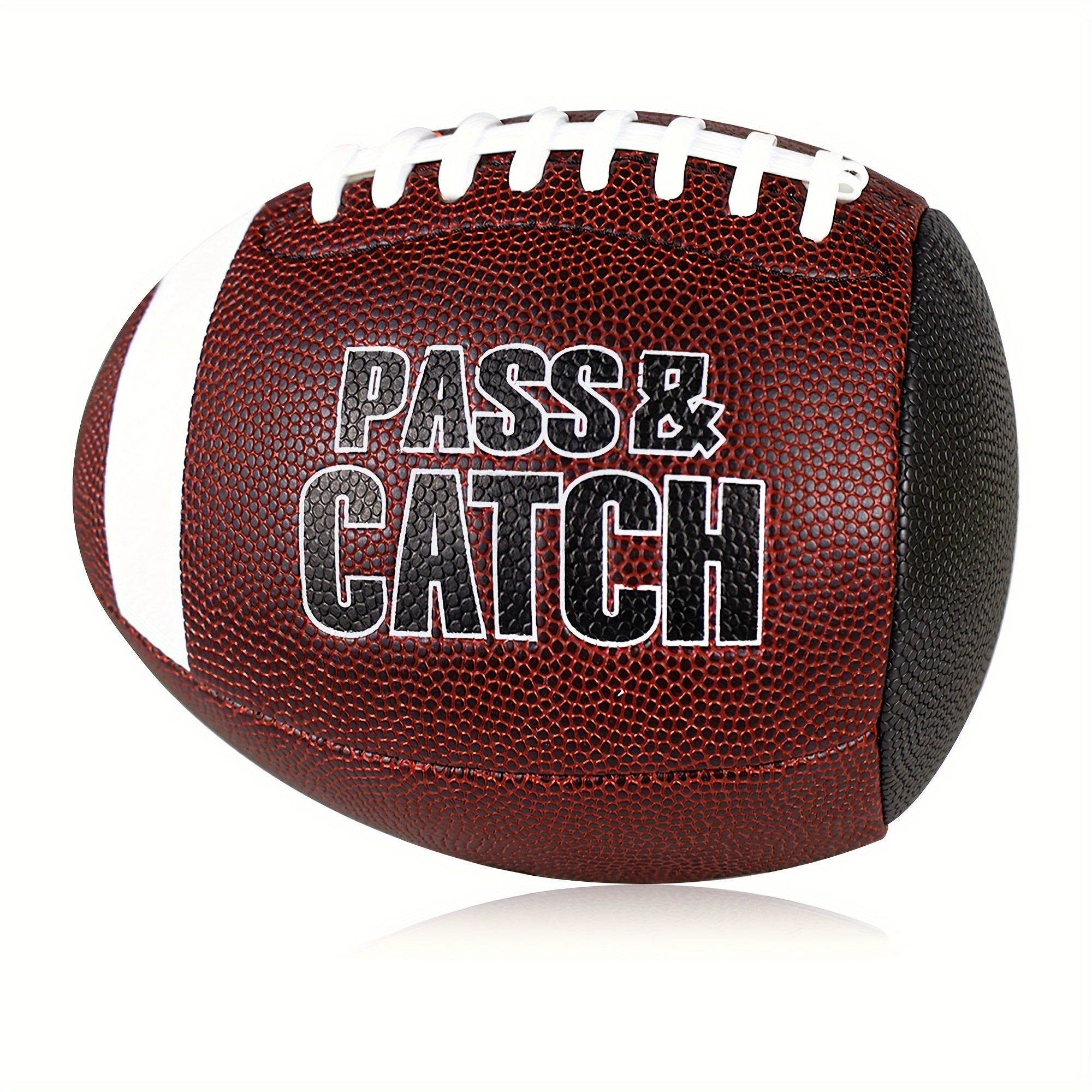GripEgg™ Trainer – PASS & CATCH Edition football in brown PU leather with white laces for solo pass and catch training by HighPeak