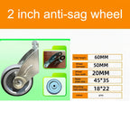 Adjustable Door Support Wheel Gray dimensions showing wheel width, base size, and mounting opening
