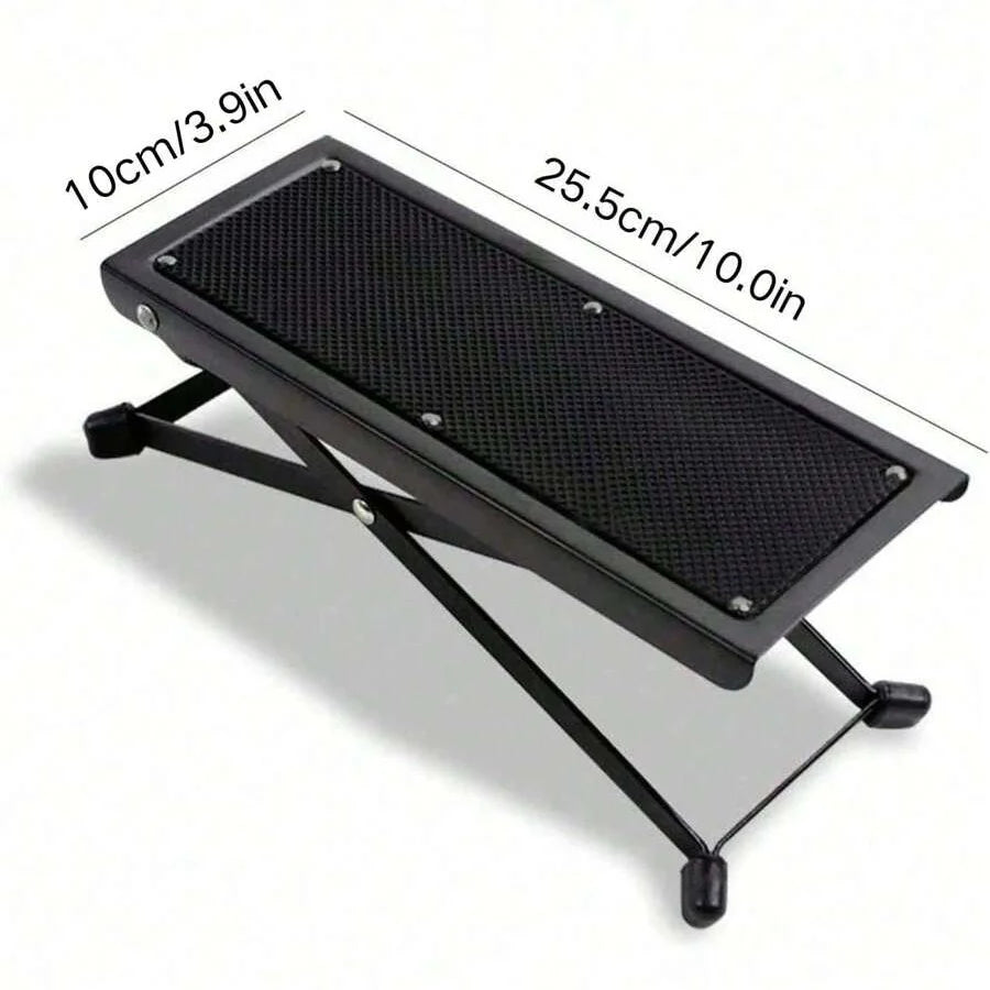 Adjustable Pedicure Foot Rest size guide showing a 25.5 by 10 centimeter support platform