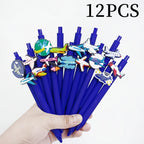 Airplane Ballpoint Pen Set held in a fan with blue barrels and a 12PCS label