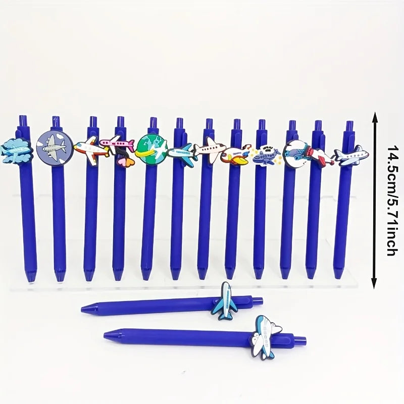 Airplane Ballpoint Pen Set length guide showing 5.71-inch pens standing in a row
