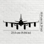 Airplane Key Holder size guide showing 25 cm (9.84 in) width and 10.9 cm (4.29 in) height on a white brick wall.